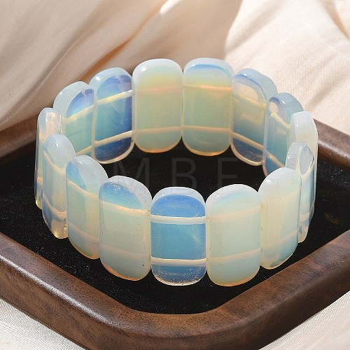 Handmade Lampwork Beaded Stretch Bracelets for Men Women BJEW-G738-01C-09-1