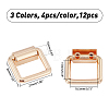 12 Pcs 3 Colors Zinc Alloy Bag Side D Ring Clip PALLOY-CA0001-83-RS-2