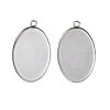 Tarnish Resistant 304 Stainless Steel Pendant Cabochon Settings STAS-K148-03-1