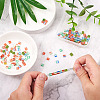 Beadthoven 160Pcs 8 Colors 2-Hole Glass Seed Beads SEED-BT0001-02-15