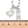 Mother's Day Brass Micro Pave Clear Cubic Zirconia Mom Heart Pendant Necklaces for Women NJEW-A071-06B-P-4