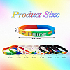 20Pcs 8 Style Rainbow Color Pride Silicone Heart Cord Bracelets Set for Men Women BJEW-TA0001-06-17