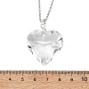 Valentine's Day Faceted Clear Glass Heart Pendant 304 Stainless Steel Cable Chain Necklaces for Women NJEW-JN06074-02-4