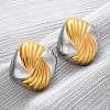 304 Stainless Steel Two Tone Stud Earrings EJEW-Z109-05GP-02-2