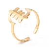Fishbone Shape 304 Stainless Steel Cuff Ring for Women RJEW-B035-07G-3