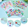 AHADERMAKER 10 Cards Faceted Heart Acrylic Rhinestone Stickers STIC-GA0001-01-4