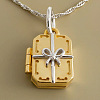 Two Tone Brass Openable Gift Box Photo Locket Pendant Necklaces for Women FS-WG75460-01-1