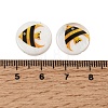 Ocean Printed Natural Freshwater Shell Flat Round Beads SHEL-A006-13E-3