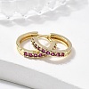 Brass Micro Pave Cubic Zirconia Huggie Hoop Earrings EJEW-L231-41G-1