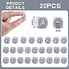 20Pcs Grey Cube Letter Silicone Beads 12x12x12mm Square Dice Alphabet Beads with 2mm Hole Spacer Loose Letter Beads for Bracelet Necklace Jewelry Making JX436S-2
