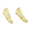 Rack Plating Brass 5 Leaves Stud Earrings for Women EJEW-P280-24G-2