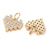 Rack Plating Brass Micro Pave Clear Cubic Zirconia Charms KK-D097-01G-2