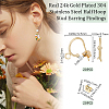 20Pcs 304 Stainless Steel Ring Stud Earring Findings STAS-BBC0004-70B-G-2