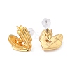 304 Stainless Steel Heart Stud Earrings for Women AJEW-Z009-04B-G-2