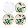 Butterfly Printed Glass Half Round/Dome Cabochons GGLA-N004-14mm-C-3