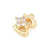 Brass Micro Pave Clear Cubic Zirconia Charms LS-KK-Z151-18G-E-2
