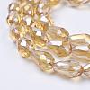 Electroplate Glass Beads Strands EGLA-D015-15x10mm-24-2