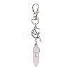 Pointed Natural Rose Quartz Pendant Decorations HJEW-JM01688-01-1