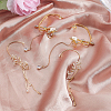 ANATTASOUL 4Pcs 4 Style Crystal Rhinestone Flower Cuff Earrings with Enamel EJEW-AN0001-61-7