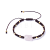 Adjustable Natural Rose Quartz Braided Bead Bracelets BJEW-JB05051-04-1