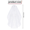 Glittered Long Mesh Tulle Bridal Veils with Combs OHAR-WH0025-14-2