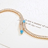 Snake Brass Pave Cubic Zirconia Link Chain Bracelets UA5889-1-3