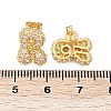 Brass Micro Pave Cubic Zirconia Stud Earrings EJEW-Z091-04G-R-3