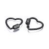 Brass Micro Pave Clear Cubic Zirconia Screw Carabiner Lock Charms ZIRC-T004-99B-2
