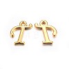 Golden Plated Alloy Letter Pendants X-PALLOY-J718-01G-T-1