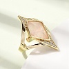 Brass Micro Pave Cubic Zirconia Cuff Rings for Women GG-CBA7610-11G-08-3