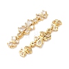 Brass Pave Clear Cubic Zirconia Connector Charms KK-Z139-12G-01-2