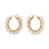 Natural Pearl Beads Brass Hoop Earrings EJEW-JE04565-6