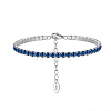 Rhodium Plated Real Platinum Plated 925 Sterling Silver Link Chain Bracelet BJEW-P311-01P-03-1