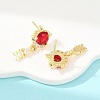 Brass Micro Pave Cubic Zirconia Dangle Stud Earrings EJEW-F405-24G-7