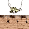 Brass Pave Cubic Zirconia Rectangle and Heart Pendant Cable Chain Necklaces KK-CBAB173-04P-02-5