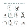 100Pcs 10 Style Tibetan Style Alloy Pendants FIND-SW0001-29-13