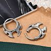 Fire Shaped 316 Surgical Stainless Steel Hoop Earrings LS-EJEW-G416-35P-3