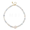 Natural Banded Agate Bead Necklaces NJEW-JN06631-3