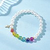 Chakra 304 Stainless Steel Tiny Cross Charm Bracelets BJEW-JB12834-1