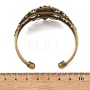 Oval Natural Paua Shell Brass Hollow Floral Cuff Bangles for Women BJEW-JB14503-01-5