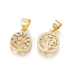 Brass Micro Pave Clear Cubic Zirconia Charms ZIRC-G153-40G-2