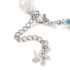 Handmade Porcelain & Synthetic Turquoise & ABS Plastic Imitation Pearl Beaded Bracelets for Women BJEW-JB13061-4