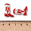Boot Baking Paint Glass Enamel  Beads LAMP-C020-02M-3