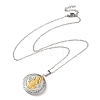 304 Stainless Steel Saint Benedict Medal Locket Pendant Necklaces for Women NJEW-G187-02GP-5