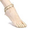 Natural Cowrie Shell Braided Bead Anklets Set for Girl Women X1-AJEW-AN00451-02-5