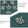 6Pcs 6 Style Crystal Rhinestone Crown Brooch Pins with Plastic Pearl Beaded JEWB-CA0001-29-4
