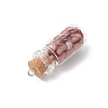 8Pcs 8 Styles Synthetic Turquoise & Natural Green Aventurine & Citrine & Rose Quartz & Lapis Lazuli & Quartz Crystal & Amethyst & Red Jasper Chip Glass Bottle Pendants PALLOY-JF04073-5