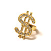Adjustable Alloy Crystal Rhinestone Cuff Rings FS-WGDDBB9-01-5