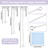 3Pcs 3 Styles Sterling Silver Chain Extender STER-BBC0009-69-2