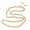 Brass Micro Pave Clear Cubic Zirconia Eye Link Chain Necklaces NJEW-G183-07G-4